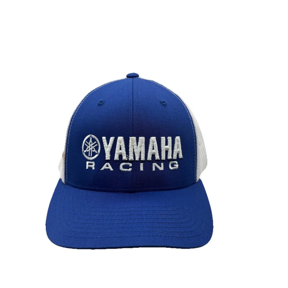 Yamaha Racing Trucker Hat Snapback Cap Blue White